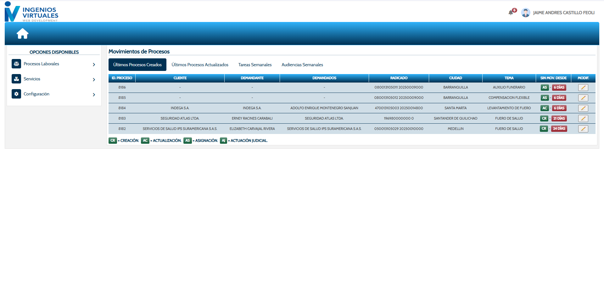 Captura del Software Juridico